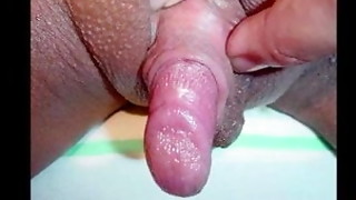 Close-up of enormously huge clitoris